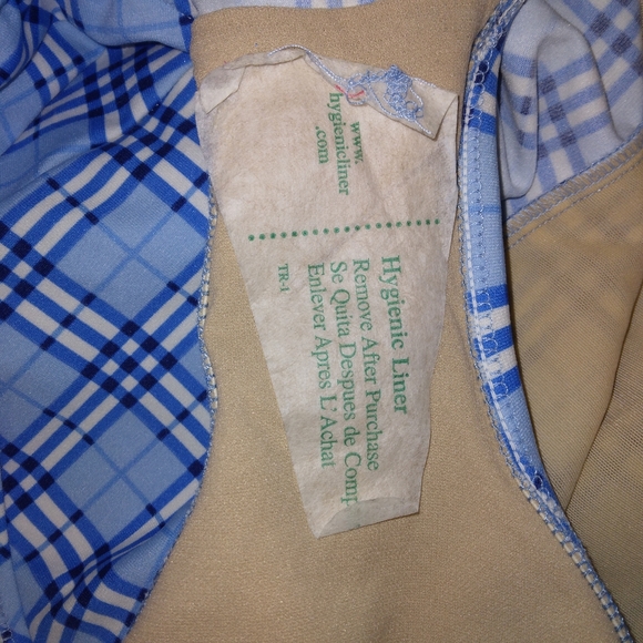 NWT GABAR Swimwear Periwinkle Plaid One Piece w/ built-in padding Size 16L - Picture 10 of 12